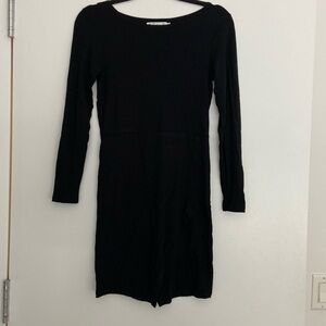 Fighting eel // black mini dress with slit  xs